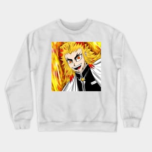 the rengoku the flame hashira in demon slayer Crewneck Sweatshirt